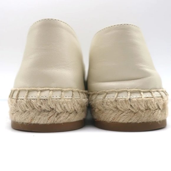 Christian Dior Granville Espadrilles Off-White Embossed Leather Size 37.5 D - Picture 8 of 11